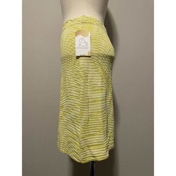 Aldo Martins Anthropologie Yellow and White Striped Knit Skirt, Size XXS, NWT! - Picture 2 of 4